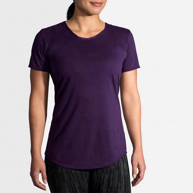 Brooks Distance Australia - Women's Short Sleeve Running Shirt - Purple (412708-UFA)